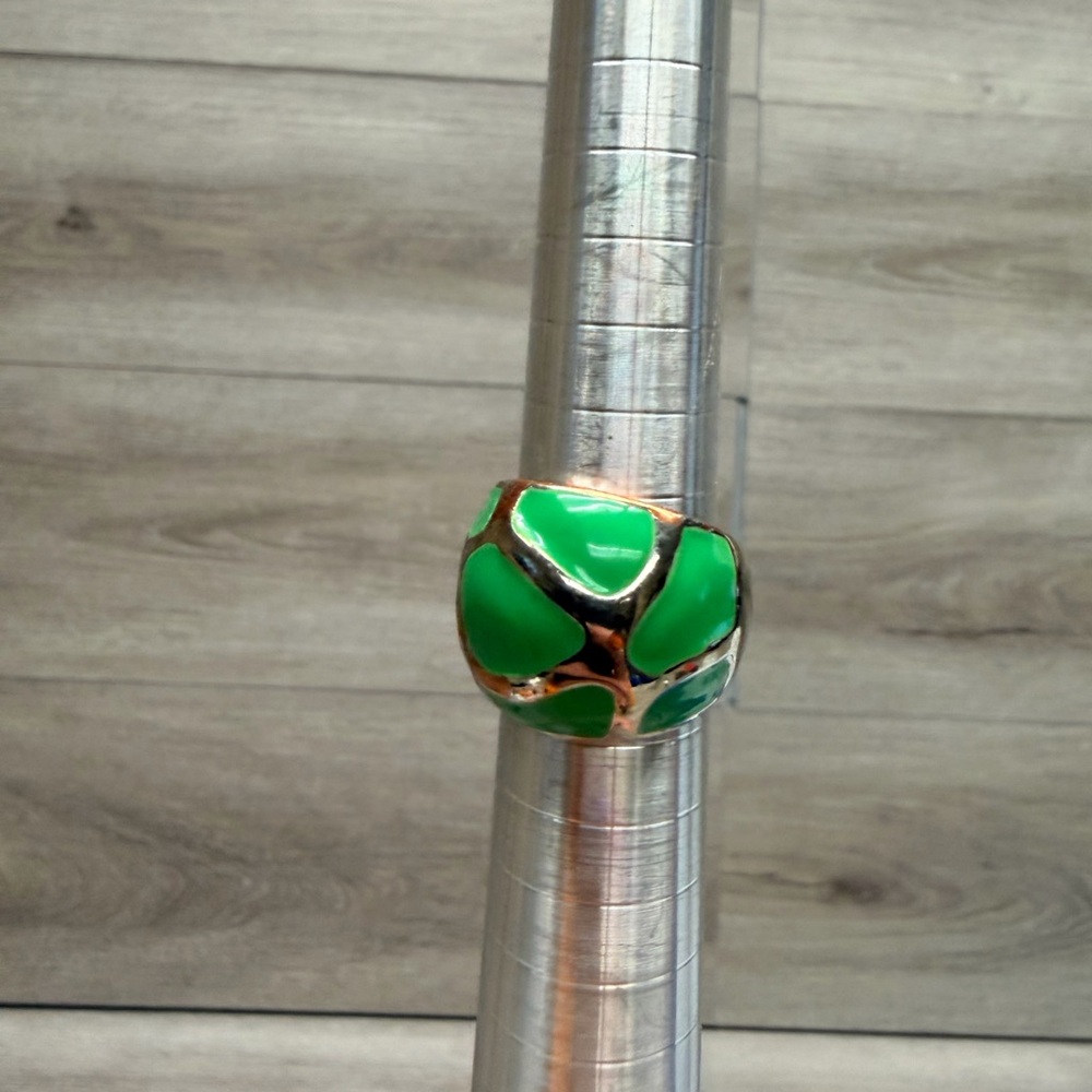 Green Enamel Statement Ring